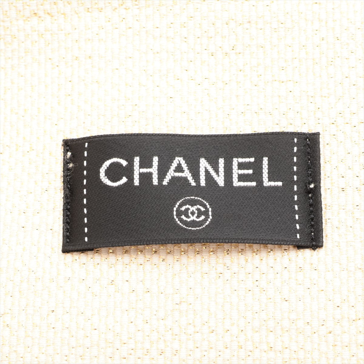 Chanel Logo Cotton Fringe Tote Bag Ivory with Towel and Pochette