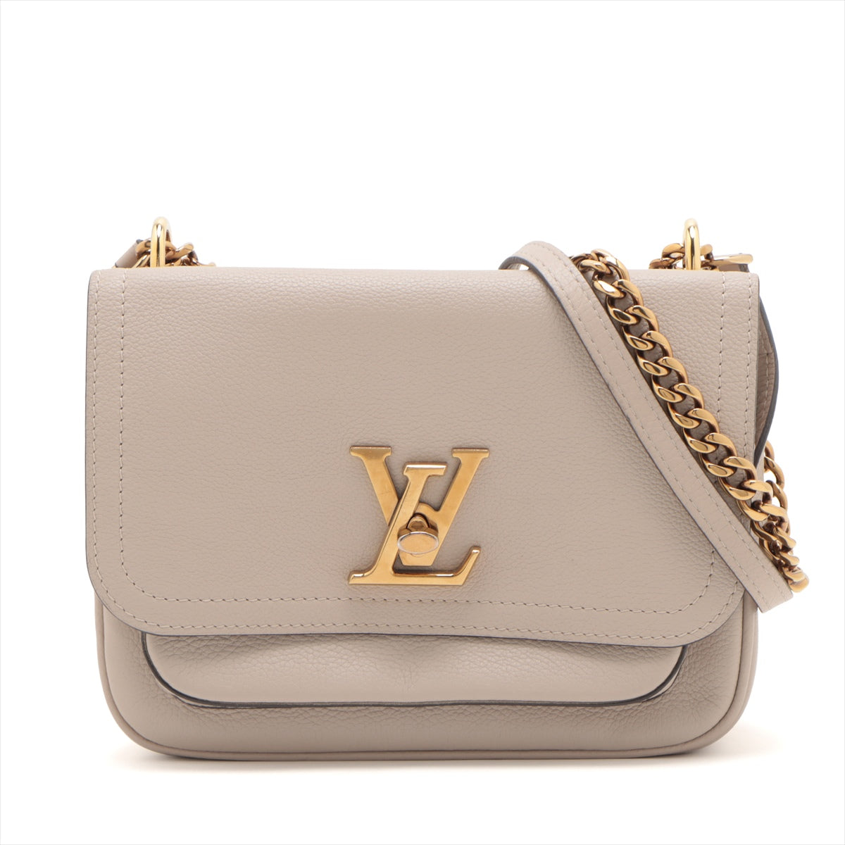 Louis Vuitton LV Logo Lockme Tender Crossbody Bag Greige