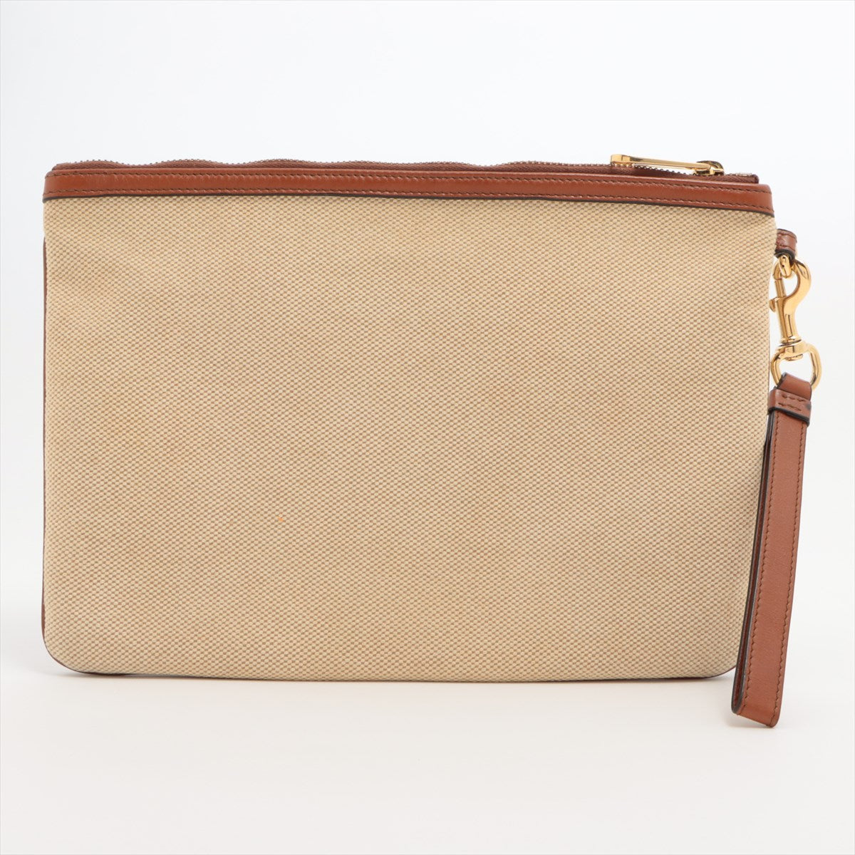 Gucci Interlocking G Web Canvas  Pouch Beige