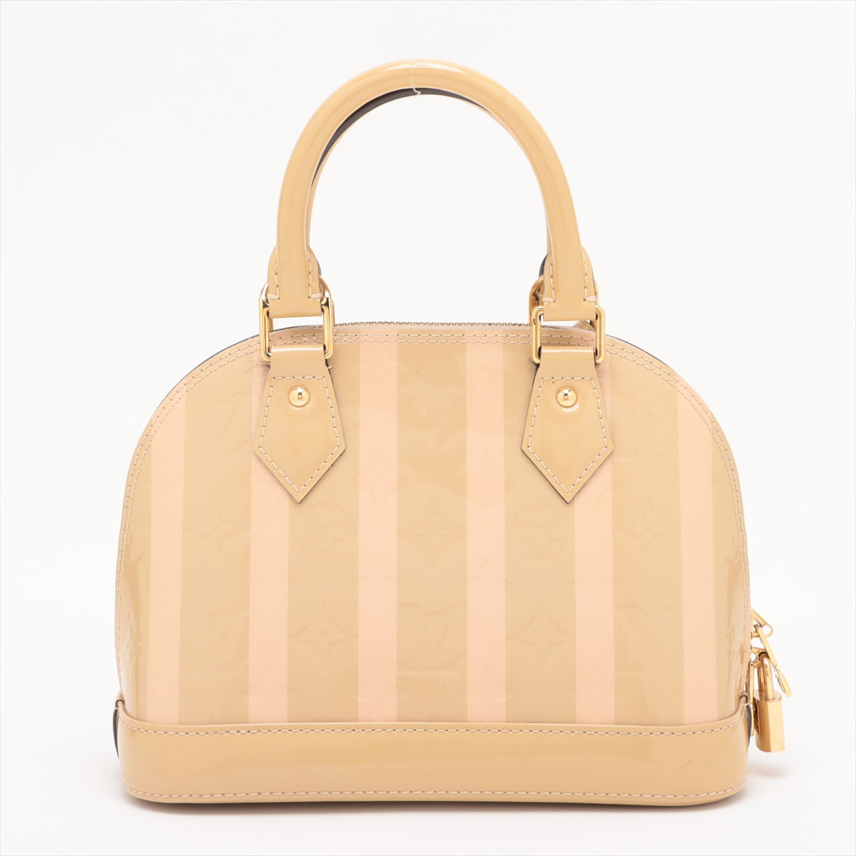 Louis Vuitton Vernis Rayures Alma BB Beige x Rose Ballerine