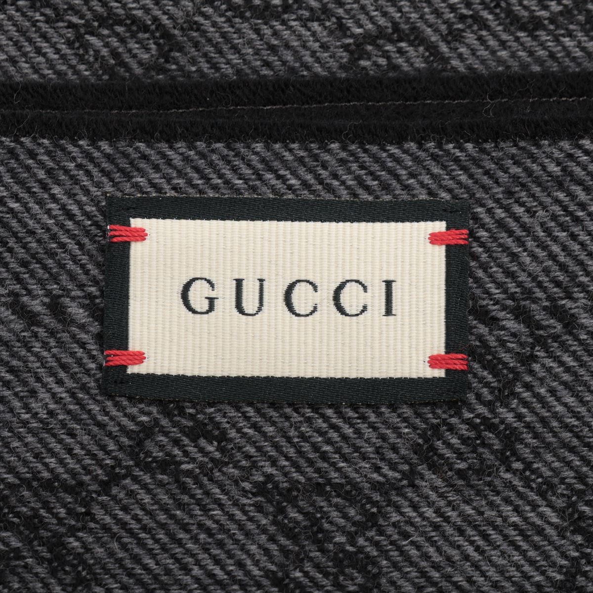 Gucci Wool GG Jacquard Scarf  Black x Gray