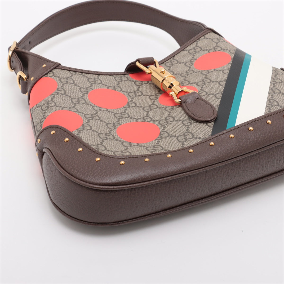 Gucci GG Supreme Leather Two-Way Polkadots Jackie Bag