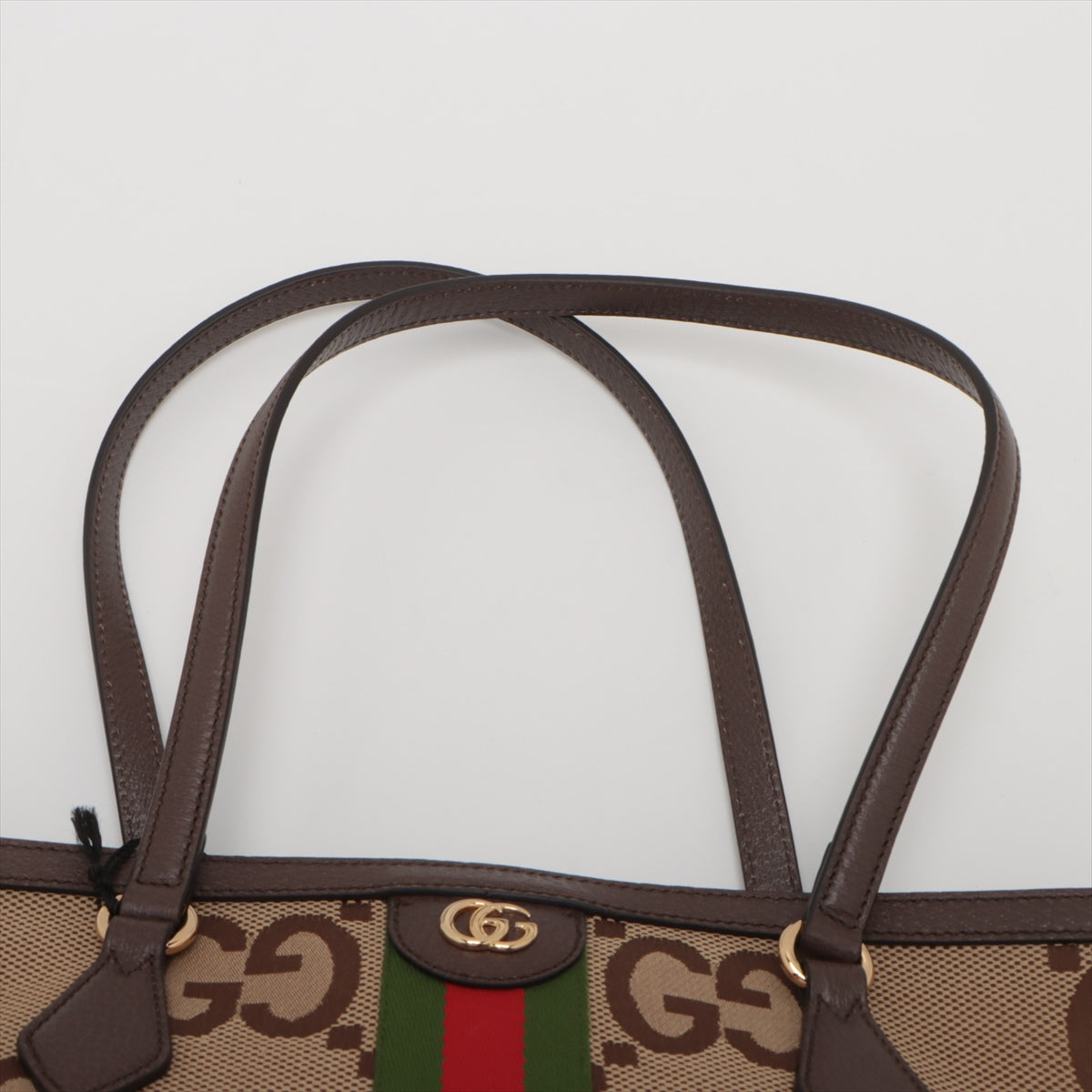 Gucci Jumbo GG Canvas Leather Tote Bag Brown